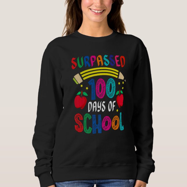 Surpassed 100 Days Of School Pencil Apple Kid Scho T Shirt (Framsida)
