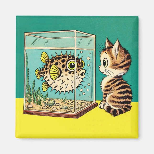 Surprisad katt- och fiskmagnet magnet (Framsidan)