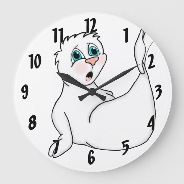 Surprisad säl stor klocka (Framsida)