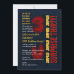 SURPRISE 30th Modern Birthday Red Guld Blue W610 Inbjudningar<br><div class="desc">Den här moderna designen i rött, guld och blått är en elegant och ett trendig för att inbjudan era gästerna till en SURPRISE 30års födelsedag party. All text är helt anpassade. Du kan ändra färg för ett annat utseende. Jag rekommenderar den metalliska pappra med ishud, som kommer att ge ge...</div>