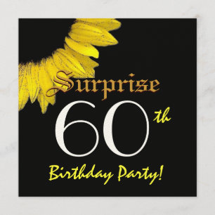 SURPRISE 40:e födelsedag Party Gult Solros Inbjudningar