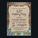 SURPRISE 60:e Födelsedagsfesten och alla åldrar i  Inbjudningar<br><div class="desc">Rustik Vintage Wood Design. Perfekt för vilken ålder som helst. Ändra bara texten till kostym i party. Utskrift bakåt ingår.</div>
