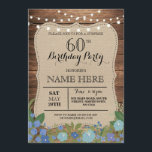 SURPRISE 60:e Födelsedagsfesten och alla åldrar i  Inbjudningar<br><div class="desc">Rustik Vintage Wood Design. Perfekt för vilken ålder som helst. Ändra bara texten till kostym i party. Utskrift bakåt ingår.</div>
