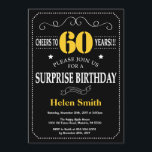 Surprise 60:e födelsedagsskåp för svart och Gult Inbjudningar<br><div class="desc">Surfa 60:e födelsedagsinbjudan Svart och Gult Typografi. Chalkboard. Svarta och vita bakgrunden. Vuxen födelsedag. Manliga Manar eller Kvinnor födelsedag. Barnpojke eller Dam Tonåring tonårsdagen Inbjudan. 13:e 15:e 16:e 18:e 20:e 30:e 40:e 60:e 70:e 80:e 90:e 100:e. Vilken ålder som helst. Om du vill göra ytterligare anpassningar klickar du på knappen...</div>