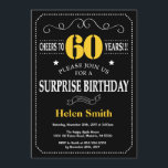 Surprise 60:e födelsedagsskåp för svart och Gult Inbjudningar<br><div class="desc">Surfa 60:e födelsedagsinbjudan Svart och Gult Typografi. Chalkboard. Svarta och vita bakgrunden. Vuxen födelsedag. Manliga Manar eller Kvinnor födelsedag. Barnpojke eller Dam Tonåring tonårsdagen Inbjudan. 13:e 15:e 16:e 18:e 20:e 30:e 40:e 60:e 70:e 80:e 90:e 100:e. Vilken ålder som helst. Om du vill göra ytterligare anpassningar klickar du på knappen...</div>