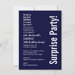 SURPRISE 70:e födelsedagsbudgeten Midnight White V Inbjudningar