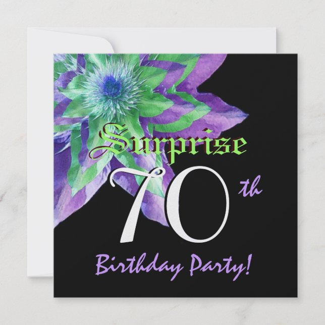 SURPRISE 70:e Födelsedagsfesten Färgämne W072 Inbjudningar (Framsida)