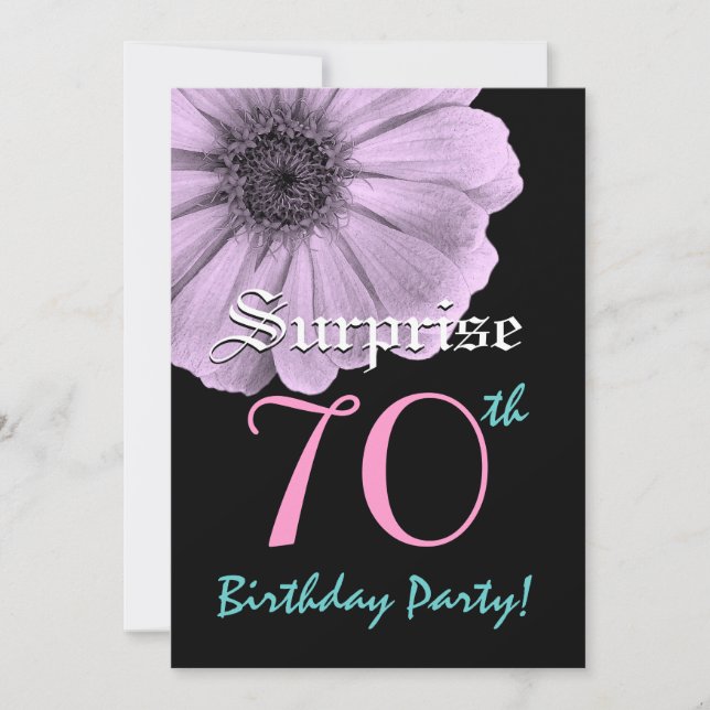 SURPRISE 70:e födelsedagslånets Daisy Inbjudningar (Framsida)