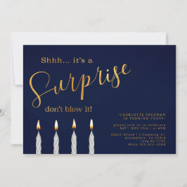 Surprise Birthday bjudande - Elegant Guld Inbjudningar