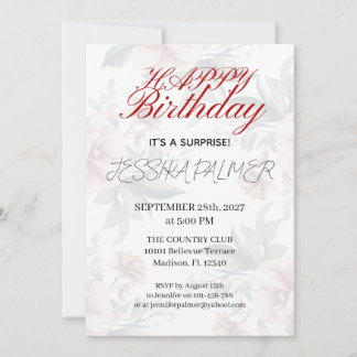 Surprise Birthday Invitation Inbjudningar