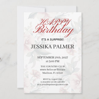 Surprise Birthday Invitation Inbjudningar