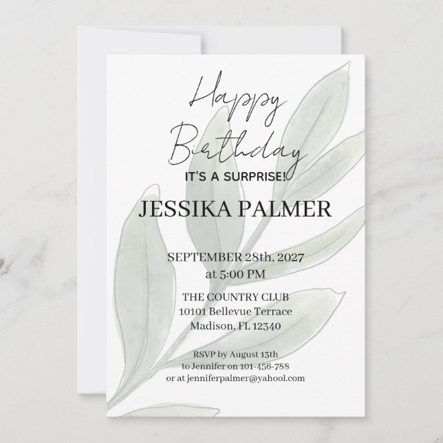 Surprise Birthday Invitation Inbjudningar (Framsida)