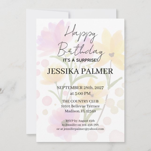 Surprise Birthday Invitation Inbjudningar (Framsida)