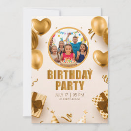 Surprise birthday party with a rose gold design inbjudningar