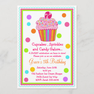 Surprise Candy Cupaka Birthday-inbjudan Inbjudningar