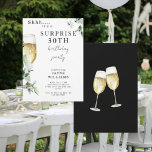 Surprise Champagne Toast 30års födelsedag Party Inbjudningar<br><div class="desc">Överraskande inbjudan från 30års födelsedag-partiet. Champagne Toast på baksidan.</div>