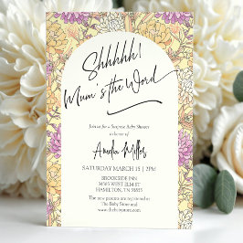 Surprise Floral Mum's the Word Baby Shower Inbjudningar