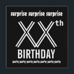 SURPRISE Födelsedagsfest Anpassningsbar Year Black Inbjudningar<br><div class="desc">Den här contemporaryn utformar en roligt till inbjudan till ett anpassningsbar år för SURPRISE-födelsedagsfirandet. Lägg till födelseår och party detaljer! All text är anpassade. Du kan experimentera med olika papprare typer genom att klicka på fliken "Inbjudningsalternativ" i det övre högerna. Jag rekommenderar att du utformar den här designen på en...</div>