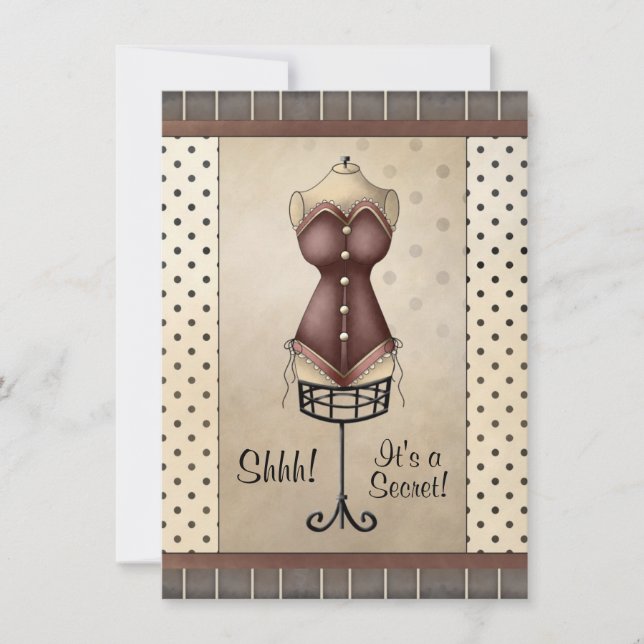 Surprise Möhippa (Lingerie) Shower-inbjudan Inbjudningar (Framsida)