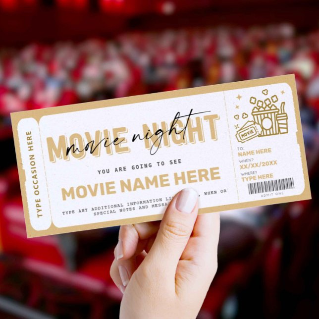 Surprise Movie Night Biljett Voucher Coupon (Skapare uppladdad)