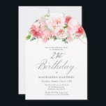 SURPRISE PARTY 21:a födelsedag Elegant Rosa Peony Inbjudningar<br><div class="desc">En vacker och feminin överraskningsfest bjuder in till att fira en födelsedag i elegant stil. Den här blommigten har en gräns som är utmärkt för att charma rosa blommor och grönt. Inbjudan är tillgänglig som en utskriven inbjudan eller digital hämtning.</div>