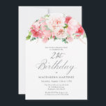 SURPRISE PARTY 21:a födelsedag Elegant Rosa Peony Inbjudningar<br><div class="desc">En vacker och feminin överraskningsfest bjuder in till att fira en födelsedag i elegant stil. Den här blommigten har en gräns som är utmärkt för att charma rosa blommor och grönt. Inbjudan är tillgänglig som en utskriven inbjudan eller digital hämtning.</div>