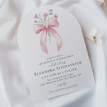 SURPRISE PARTY 30års födelsedag Bow Wildblomma Arc Inbjudningar<br><div class="desc">En feminin rosa coquette-buk dekoreras med små vilda blommor av rosa och lila.</div>
