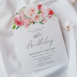 SURPRISE PARTY 60:e födelsedag Elegant Rosa Peony Inbjudningar<br><div class="desc">En vacker och feminin överraskningsfest bjuder in till att fira en födelsedag i elegant stil. Den här blommigten har en gräns som är utmärkt för att charma rosa blommor och grönt. Inbjudan är tillgänglig som en utskriven inbjudan eller digital hämtning.</div>