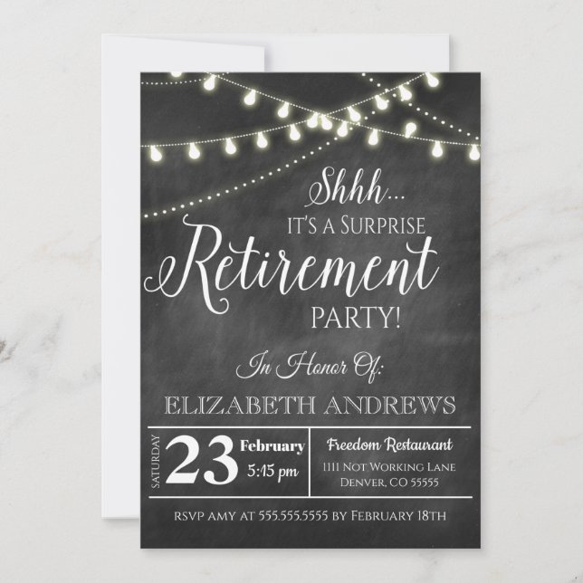 Surprise Retirement Party Invitation Inbjudningar (Framsida)