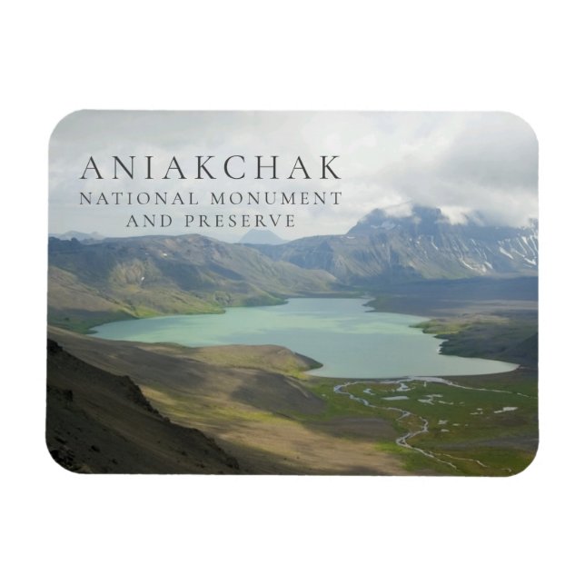 Surprise Sjö Aniakchak Monument, Preserve, AK Magnet (Horisontell)