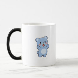 Surprised Bear Minimal Kawaii Style Magisk Mugg