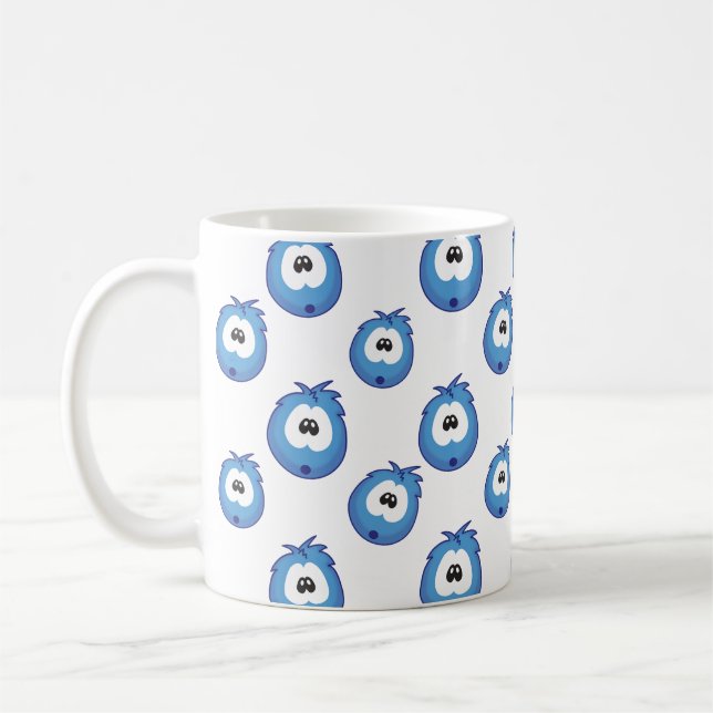 Surprised Blue Sneezie Patterned Kaffemugg (Vänster)