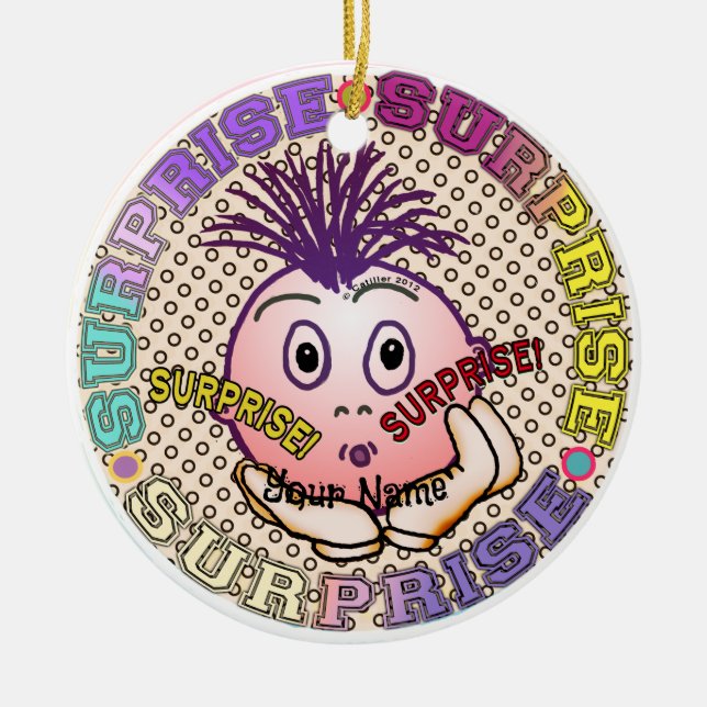 Surprised Face  Julgransprydnad Keramik (Framsidan)