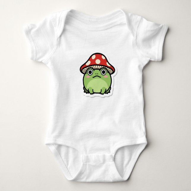 Surprised Mushroom Frog T Shirt (Framsida)
