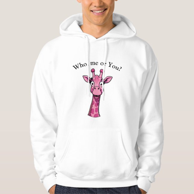 Surprised Pink Giraffe Hoodie (Framsida)