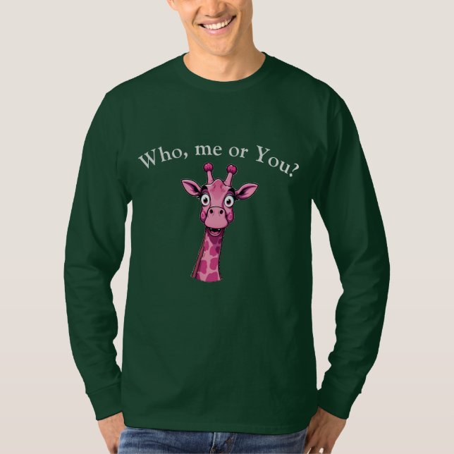 Surprised Pink Giraffe T Shirt (Framsida)