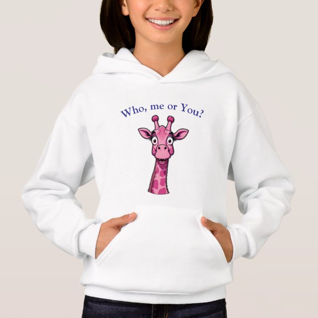 Surprised Pink Giraffe T Shirt (Framsida)