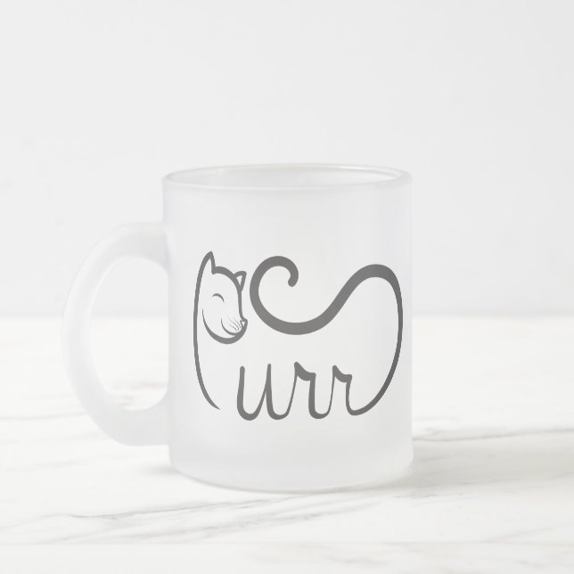 Surr Typografi SVART Frostad Glasmugg (Vänster)