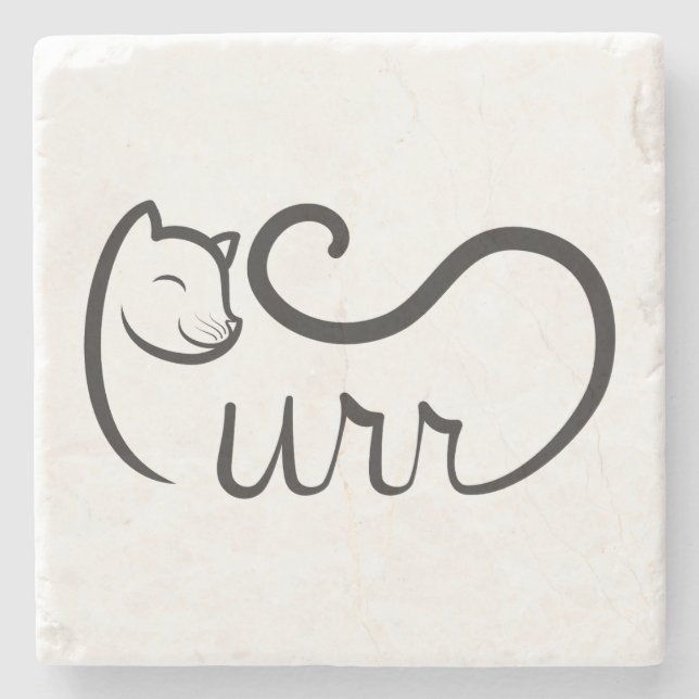 Surr Typografi SVART Stenunderlägg (Framsidan)