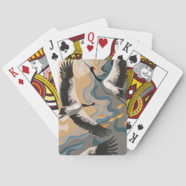 Surrande Cranes över floden Casinokort