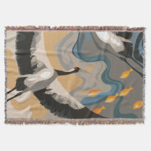 Surrande Cranes över floden