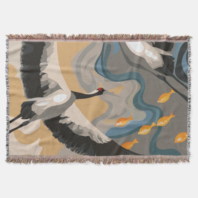 Surrande Cranes över floden Filt (Framsidan)