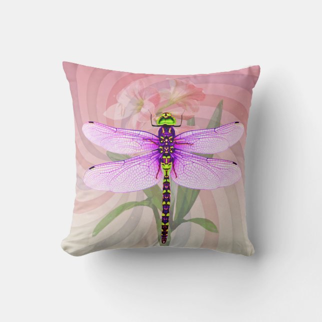 Surreal 60:s Tema Dragon Fly Kudde (Framsida)