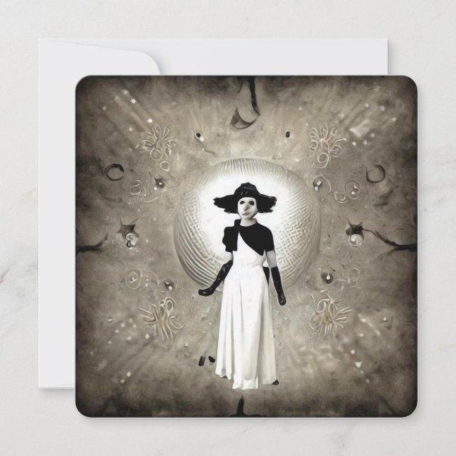 Surreal Abstrakt Art Deco-målad Dam Tack Kort (Framsida)