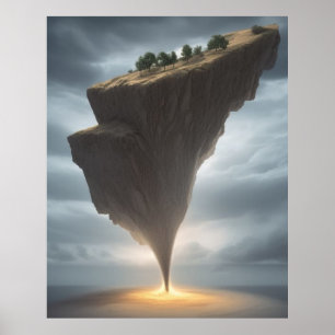 Surreal abstrakt modern mark i övre träd poster