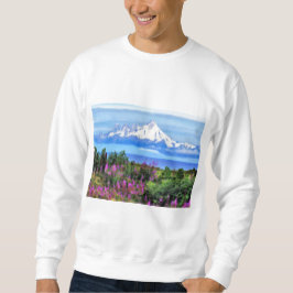 Surreal Alaska Wilderness-målning Lång Ärmad Tröja