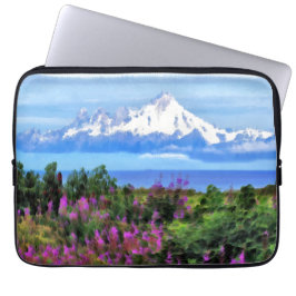 Surreal Alaska Wilderness-målning Laptop Fodral