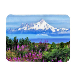 Surreal Alaska Wilderness-målning Magnet