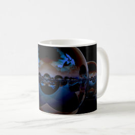 Surreal Alien liggande - blått ljus Kaffemugg