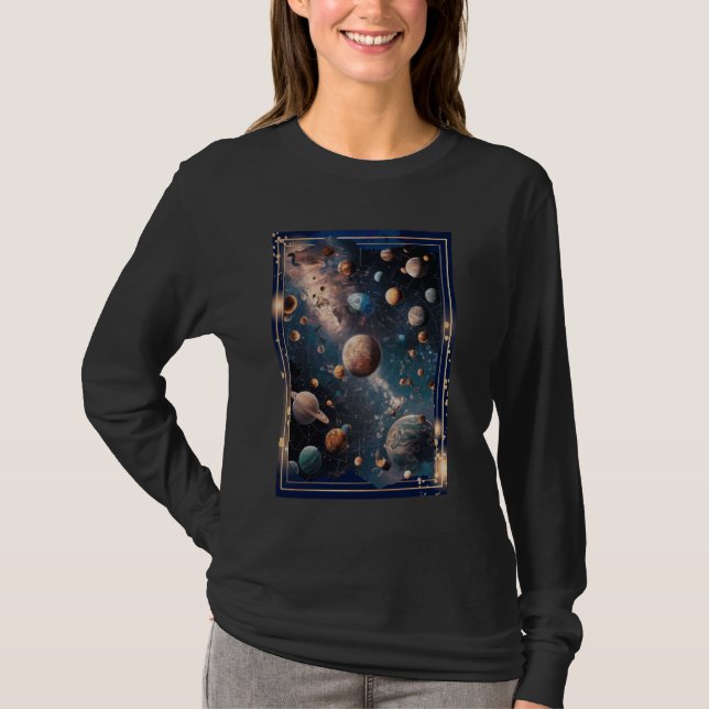 Surreal Alien World - Interstellar Puzzle Cosmic A T Shirt (Framsida)